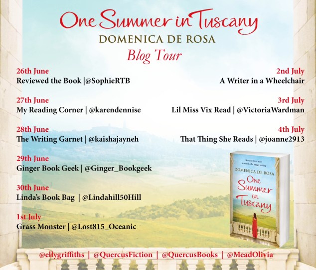 One Summer in Tuscany blog tour poster