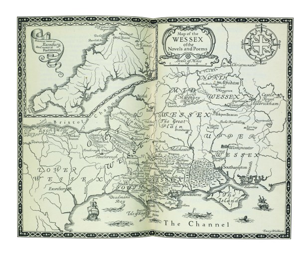 Map of Thomas Hardy's Wessex, 1912 (litho)