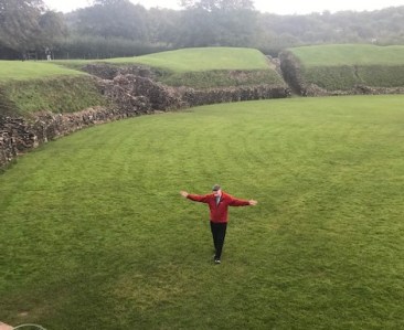 Tim in the ampitheatre at Caerleon